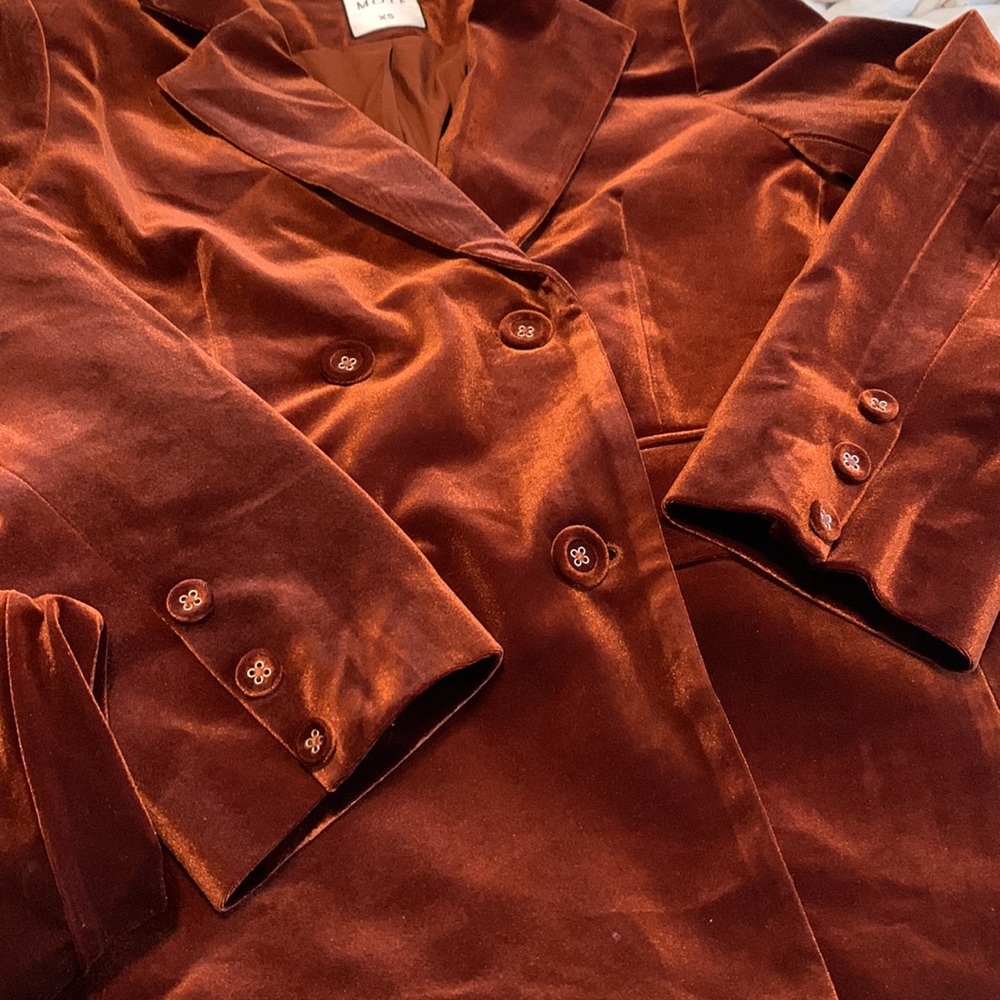 Rust velvet suit